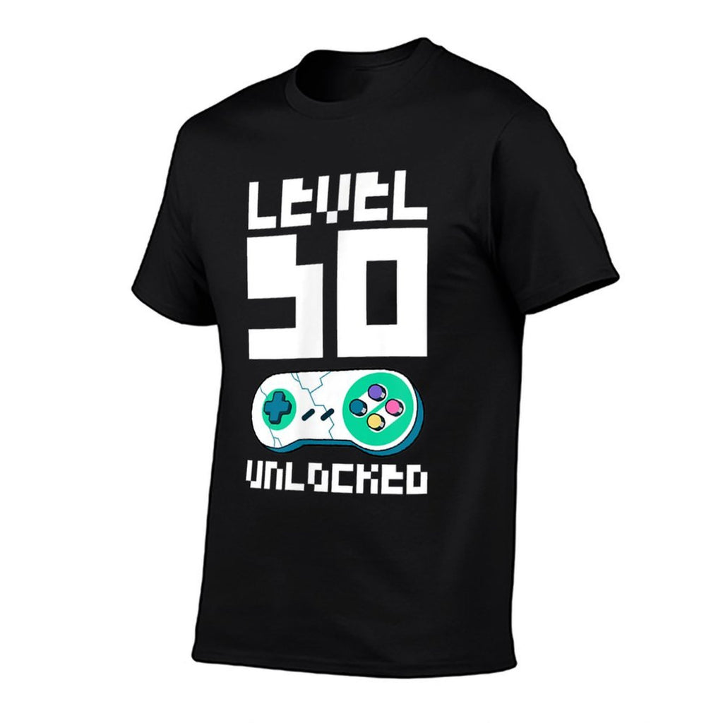 Level 50 Unlocked  50th Birthday Gift for 50 Year Old Gamer Comfortable T-Shirt
