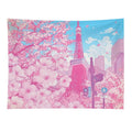Tokyo Tower & Cherry Blossom (Corrected Colors) Tapestry