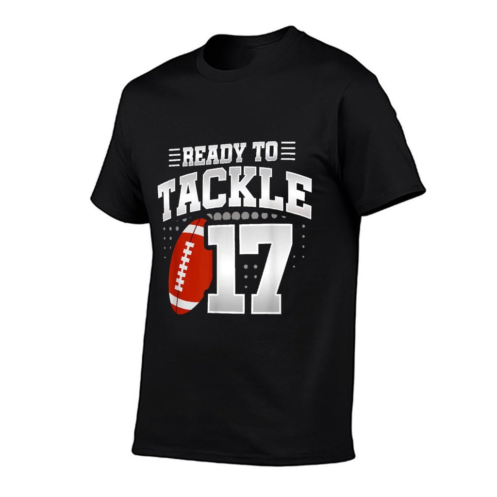 17th Birthday - Football Birthday Party - 17th Birthday  Heathered Texture T-Shirt