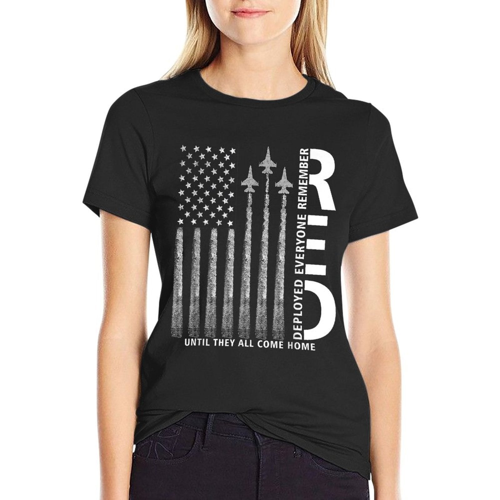 RED Friday Remember Everyone Deployed Military American Flag  Classic T-Shirt