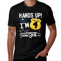 Kids 4th Birthday Policeman Boy Four Year Old Police Officer  Oversized Silhouette T-Shirt