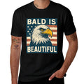 Bald Is Beautiful 4th of July American USA Bald Eagle  Oversized Silhouette T-Shirt