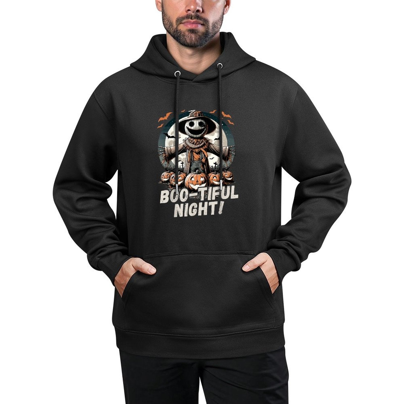Scarecrow, Halloween, Boo-tiful Night, Festive, Twilight Relaxed Fit Hoodie
