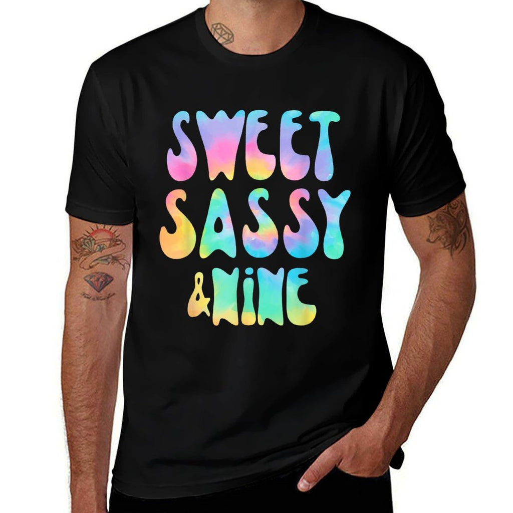 Sweet Sassy & Nine Tie Dye 9 Year Old 9th Birthday Girl Comfortable T-Shirt
