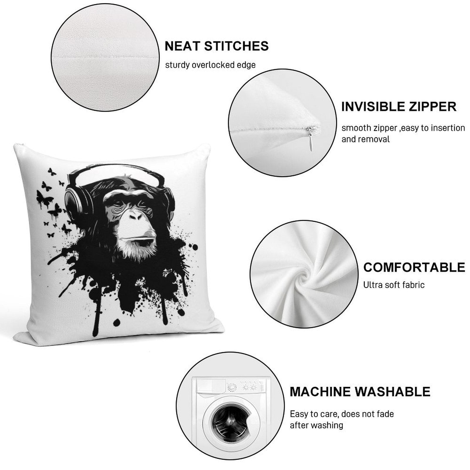 Monkey Business Soft Warmth Comfort Throw Pillow