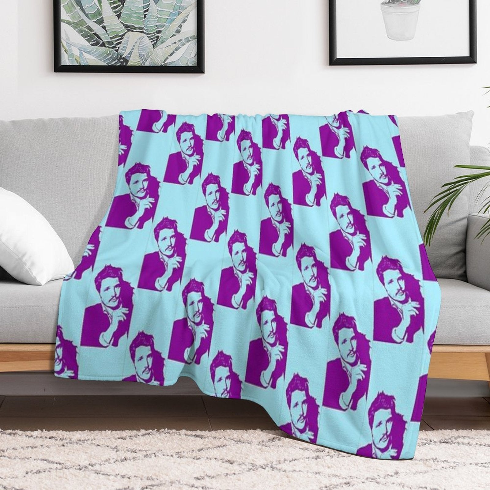 PEDRO PASCAL PURPLE Quick-dry Throw Blanket