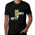50th Birthday So Happy I'm 50 - Funny 50th Birthday Raglan Baseball  Ribbed Collar T-Shirt