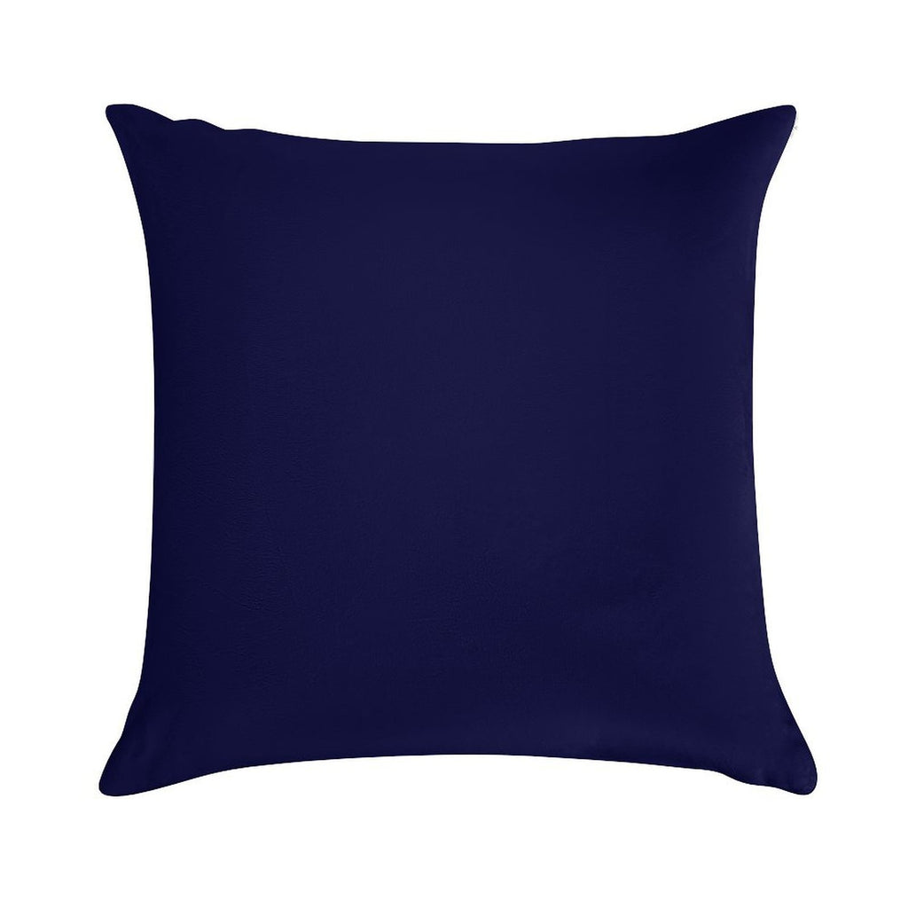 Navy Blue Solid Color Soft Durable Construction Throw Pillow