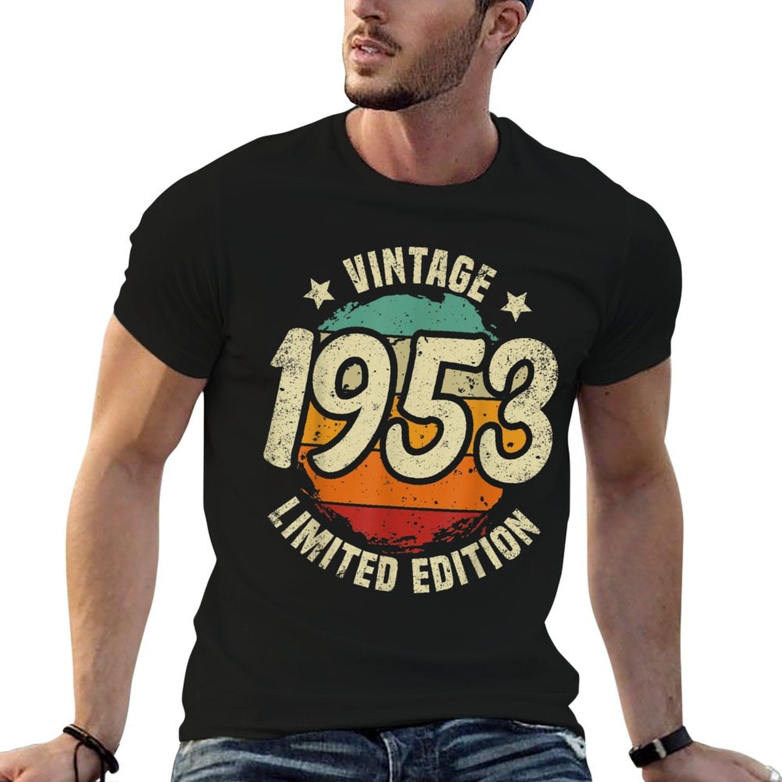 Vintage 1953 Limited Edition 70 Year Old 70th Birthday  Oversized Silhouette T-Shirt