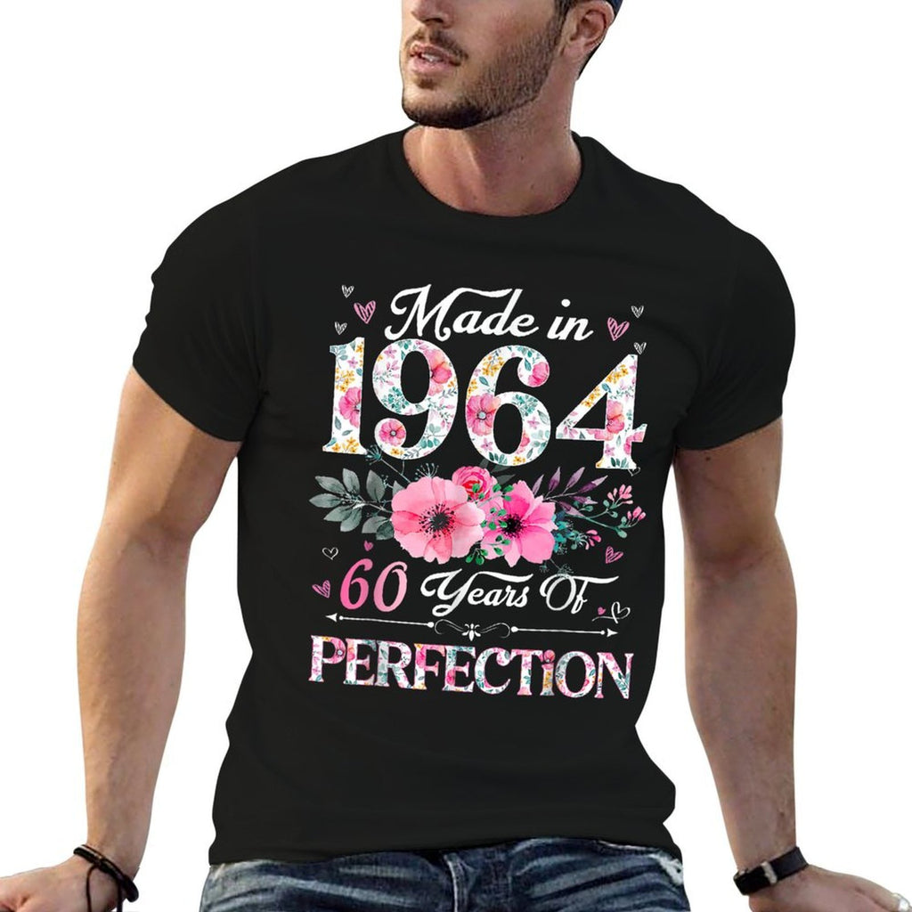 Made In 1964 Floral 60 Years Old 60th Birthday For Women  Classic T-Shirt