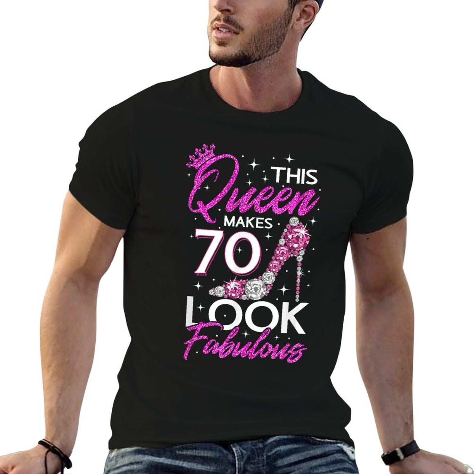 This Queen Makes 70 Look Fabulous 70th Birthday  Moisture-wicking T-Shirt