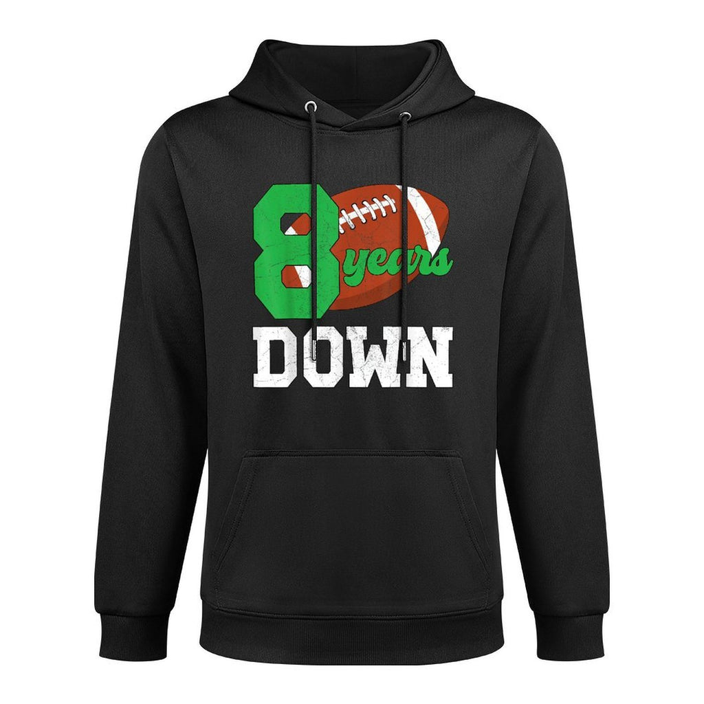 8th Birthday Football Boy Eight Year Old Football Player Machine Washable Hoodie