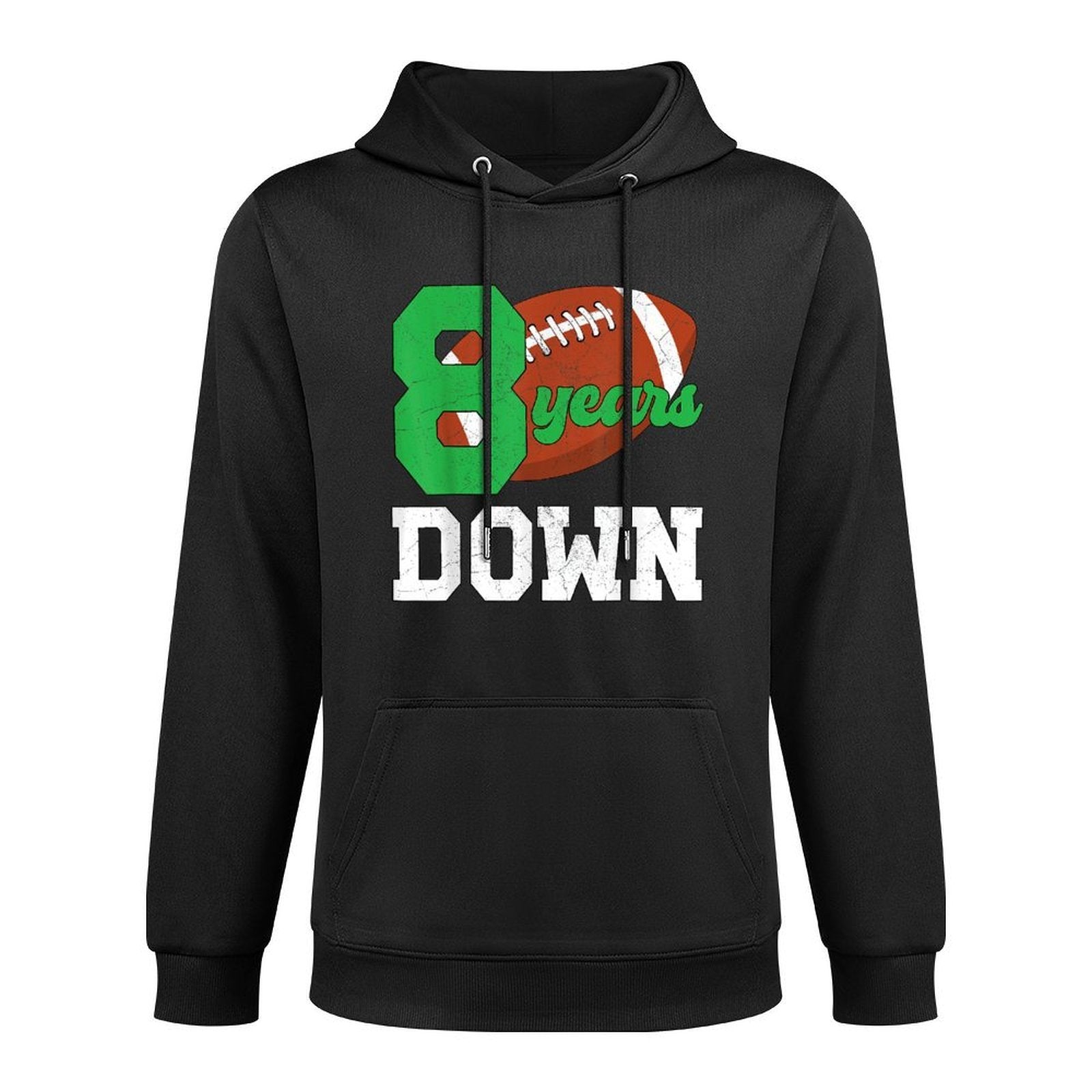 8th Birthday Football Boy Eight Year Old Football Player Machine Washable Hoodie