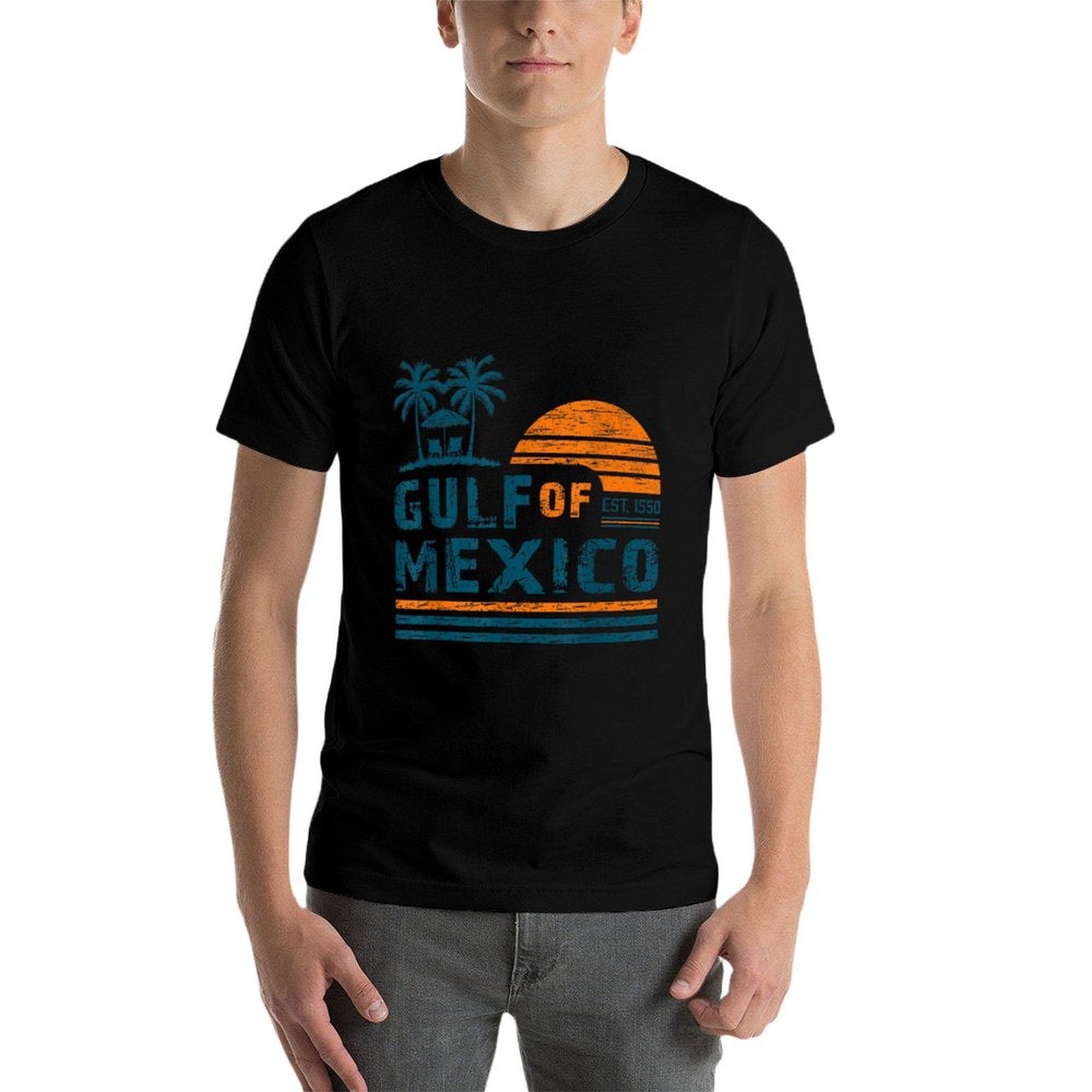 Retro Gulf Of Mexico Est 1550 American Gulf USA America  Vintage-inspired T-Shirt