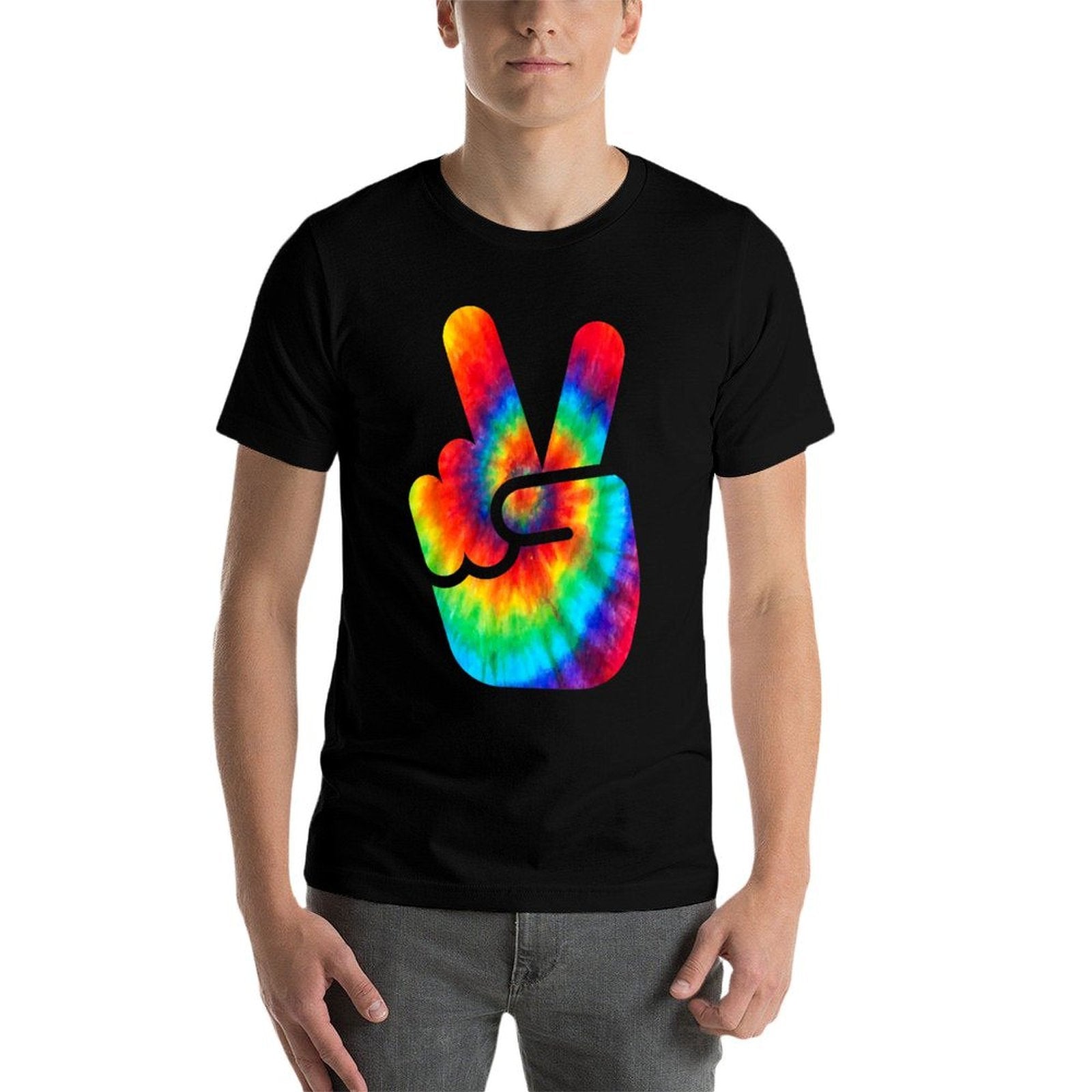 Cool Peace Hand Tie Dye For Boys And Girls  High-quality Stitching T-Shirt