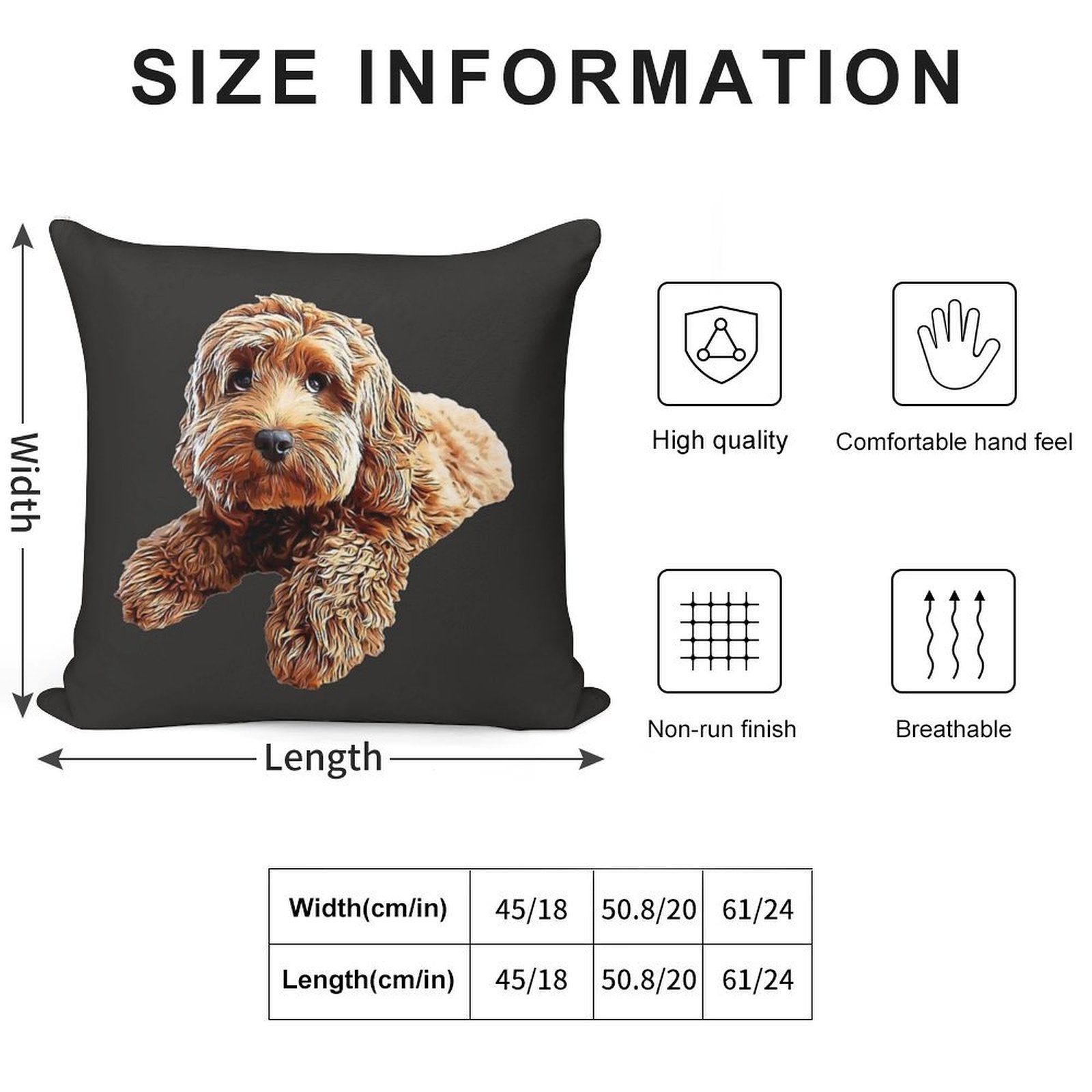 Doodle Cockerpoo Cockapoo Spoodle Cute Puppy Dog Soft Easy Maintenance Throw Pillow