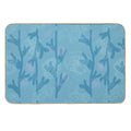 Seashells Seaweed Pattern in Blue  Repositionable Bath Mat