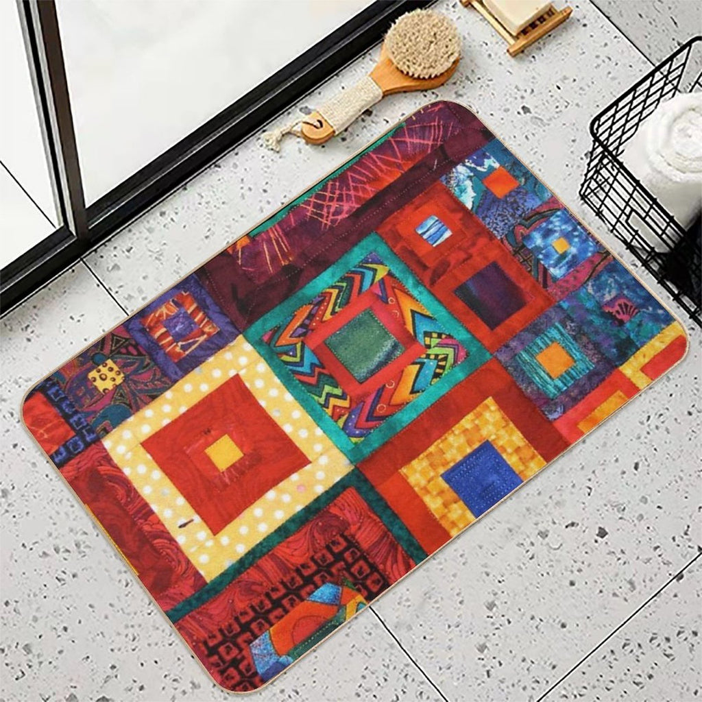 Vintage Design, Multi-culture  Long-Lasting Bath Mat