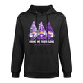 Elder Abuse Awareness Month Purple Ribbon Gnomies Support Casual Wear Hoodie