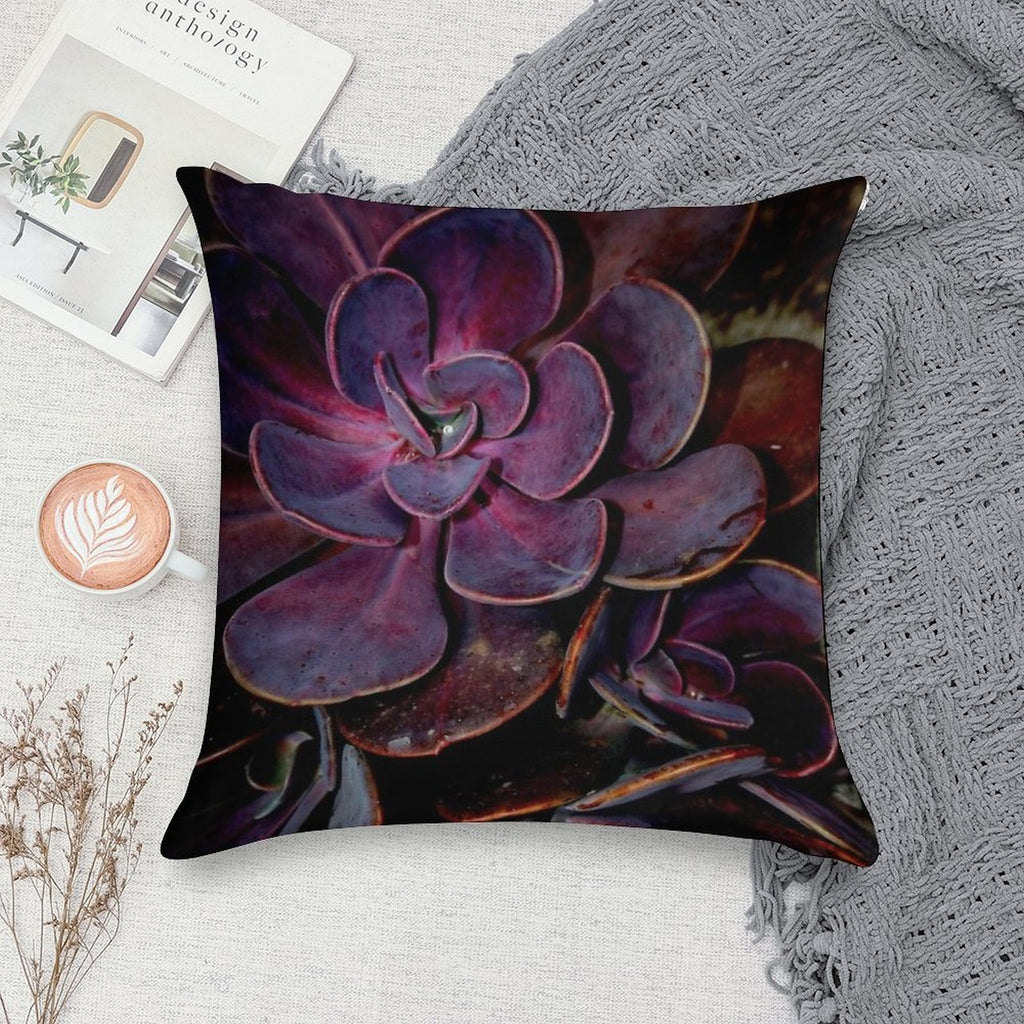 Velvet Aubergine Cactus Soft Multiple Sizes Throw Pillow