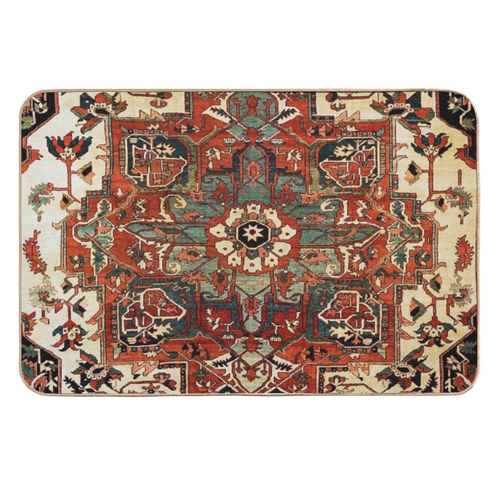 Antique Persian Heriz Rug Print  Eco-Friendly Bath Mat
