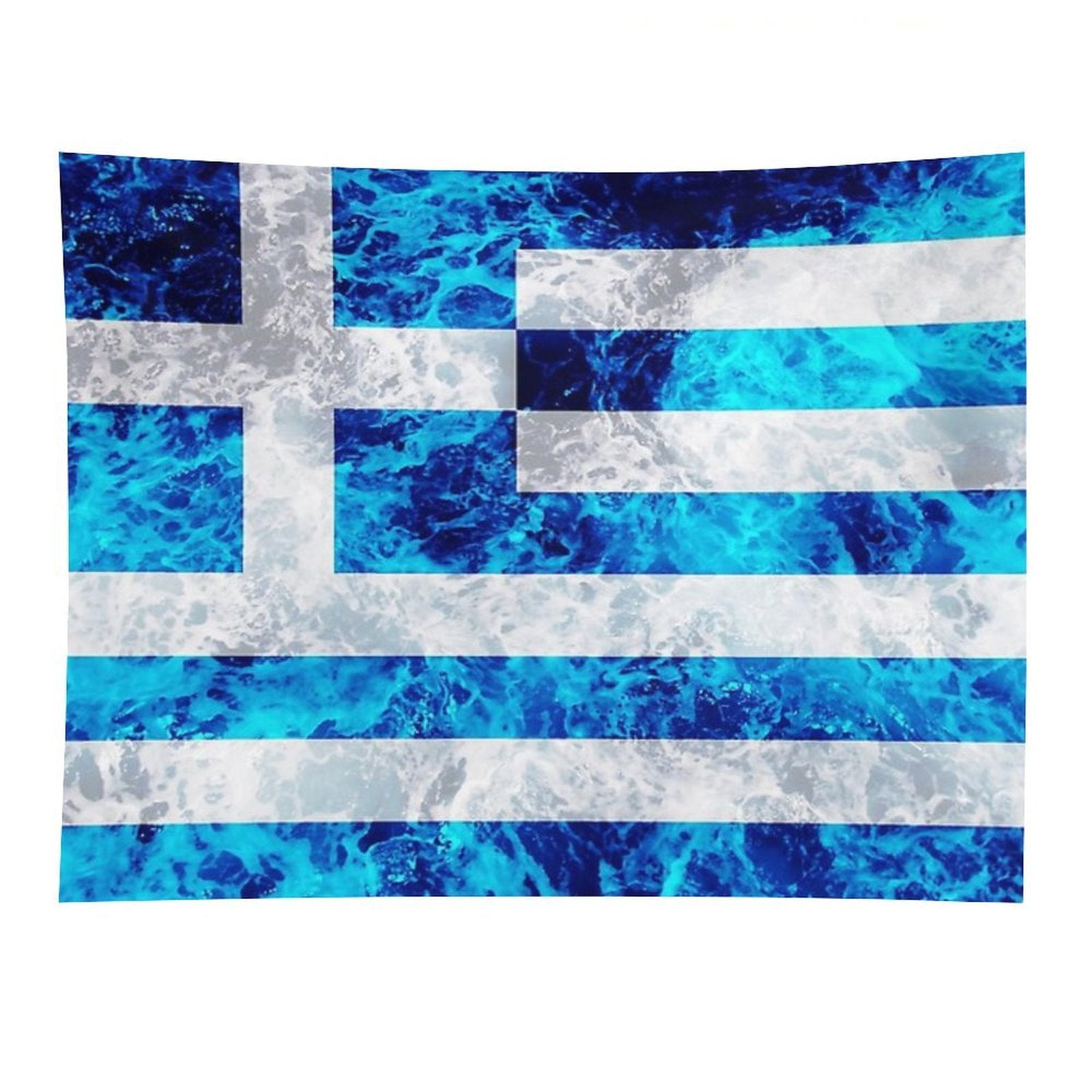 Flag of Greece - Ocean Waves Navy Naval Nautical Sailor Sea Cool Flags Tapestry