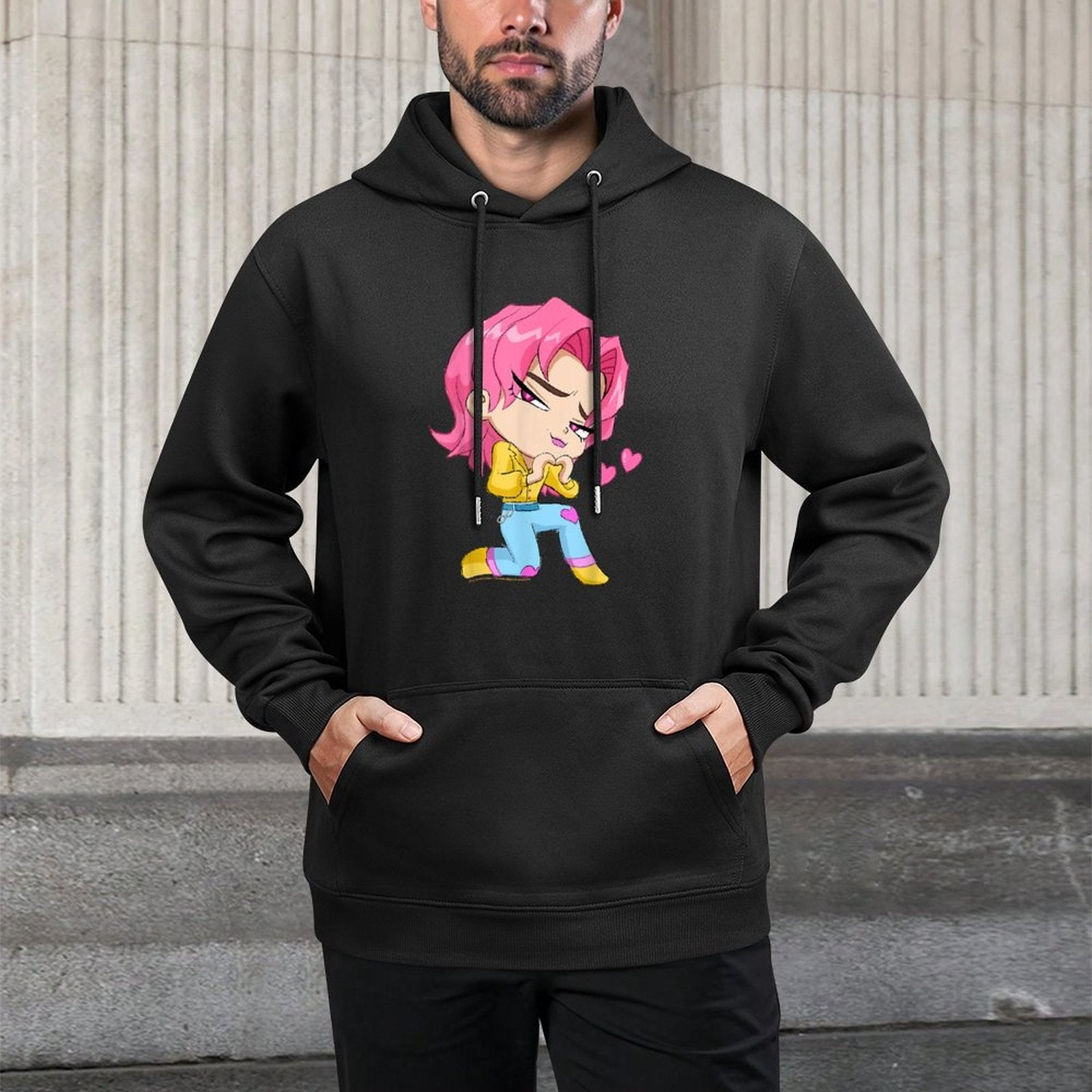 Kpop Demon Hunters Chibi Romance from The Saja Boys Customizable Surface Hoodie