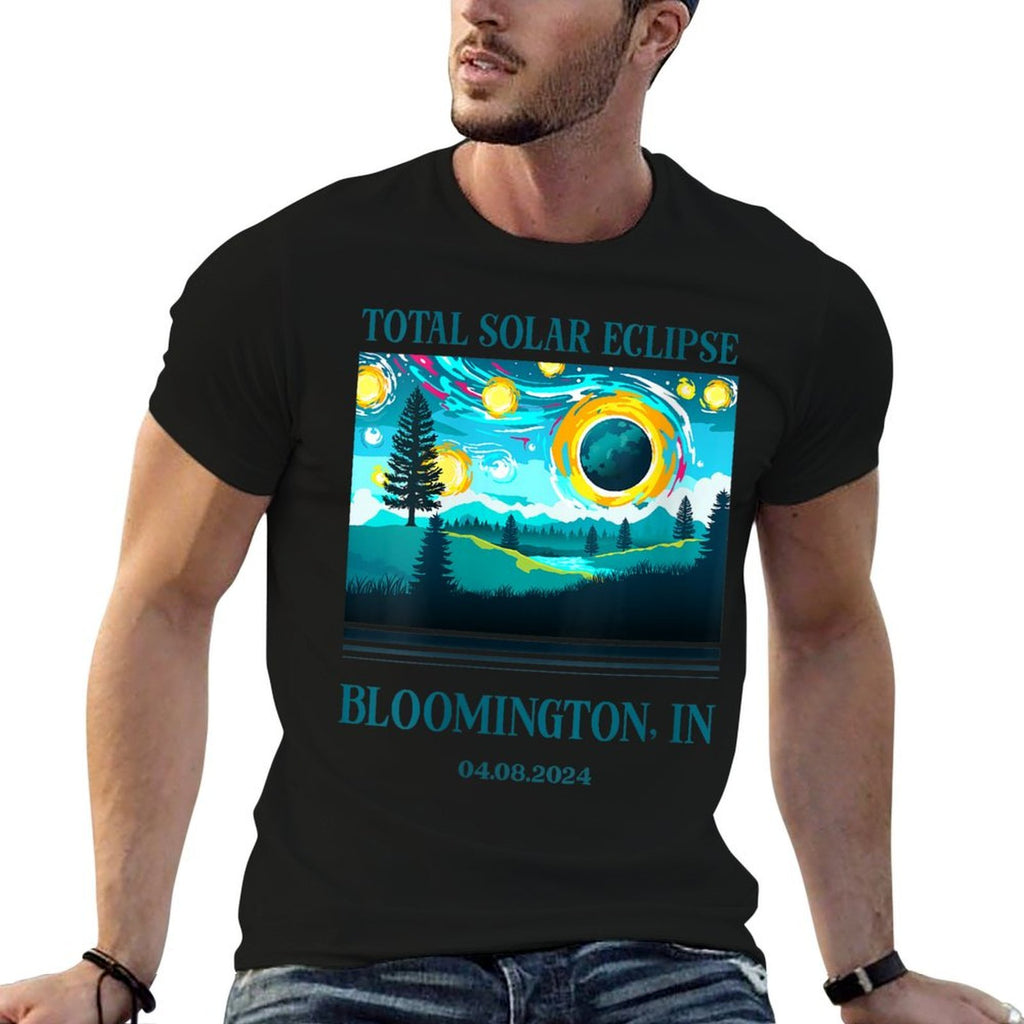 Womens 2024 Total Solar Eclipse Bloomington IN Totality Landscape  Eco-friendly Material T-Shirt