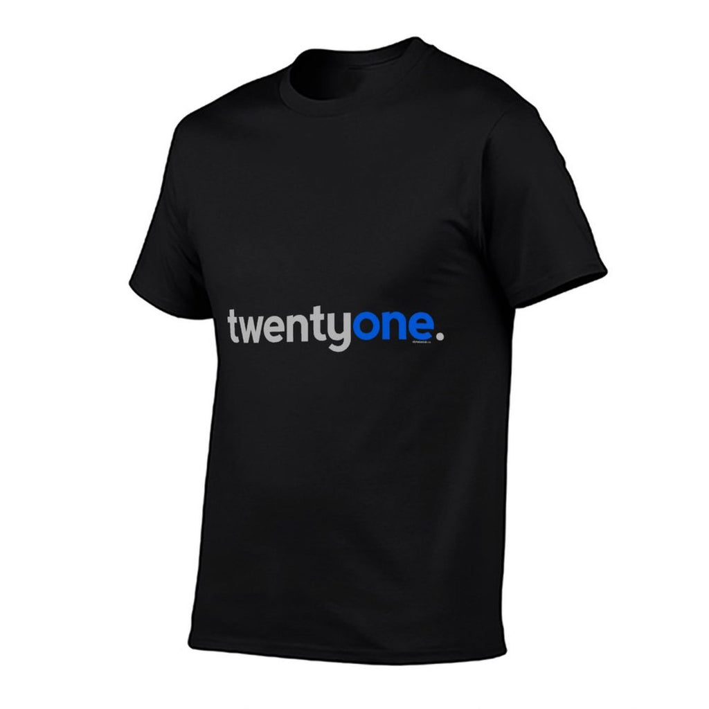 21st Birthday Idea for Him Men  Blue Twentyone Design  High-quality Stitching T-Shirt