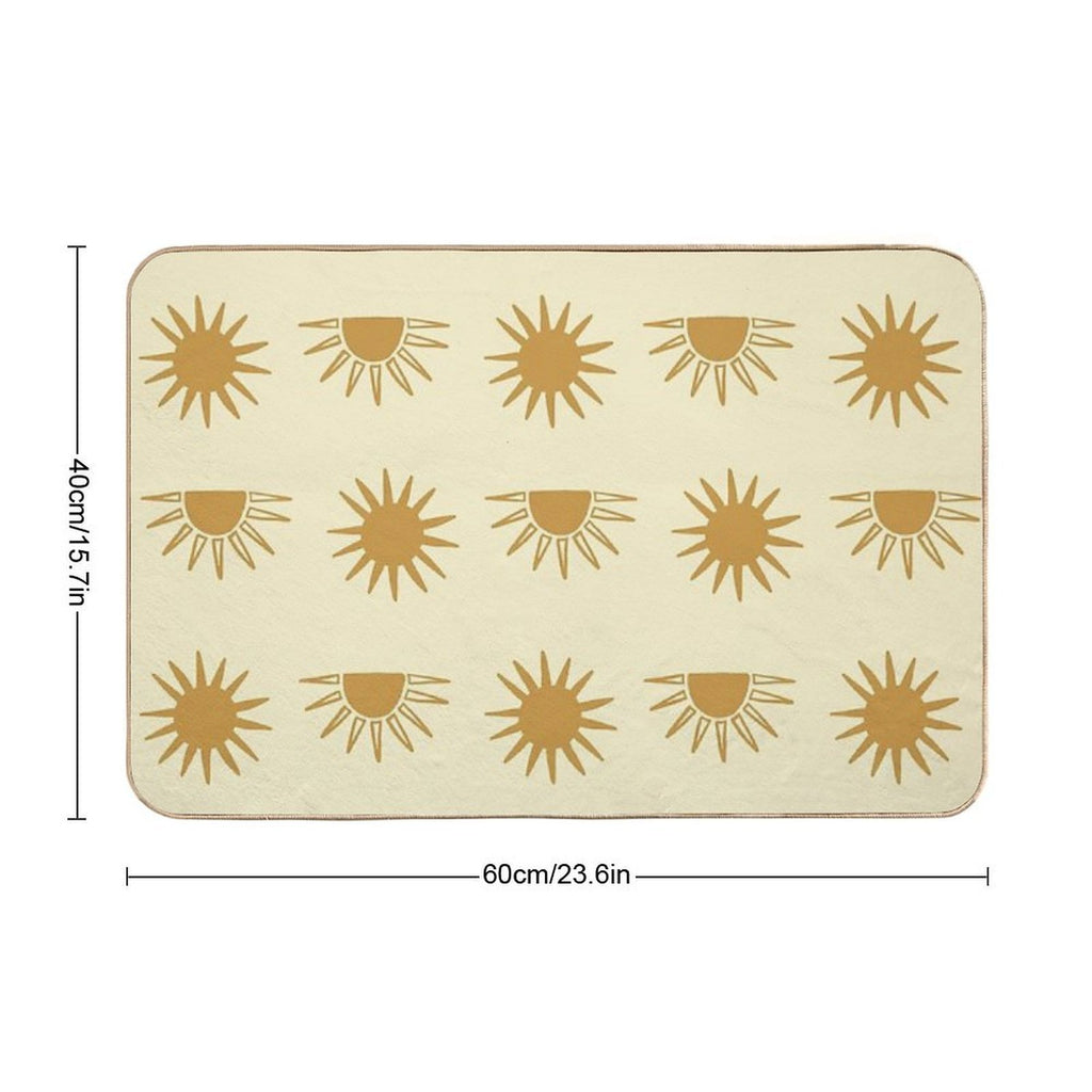 Golden Sunset Pattern  Easy To Clean Bath Mat