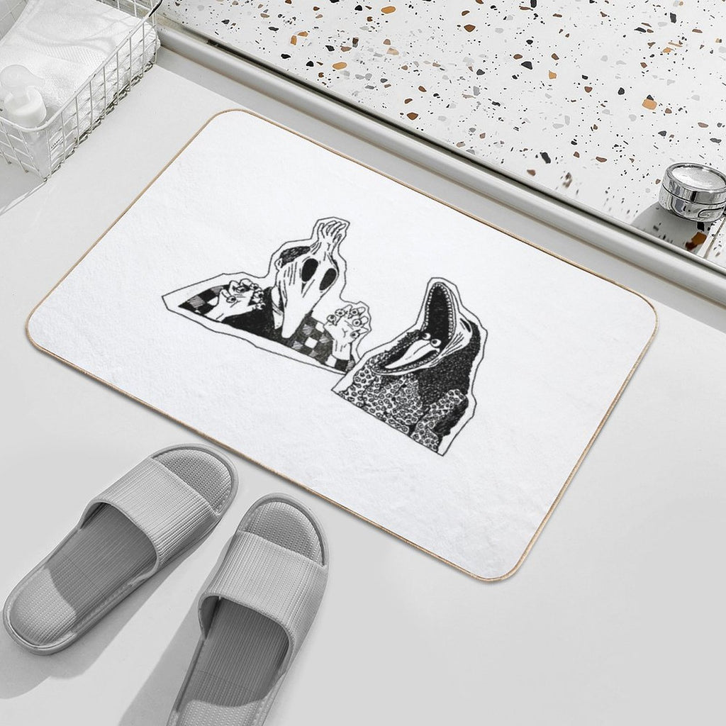 Adam & Barbara Monster Couple Beetle Juice Inspired Halloween 80's Goth Cult Film  Slip-Resistant Bath Mat