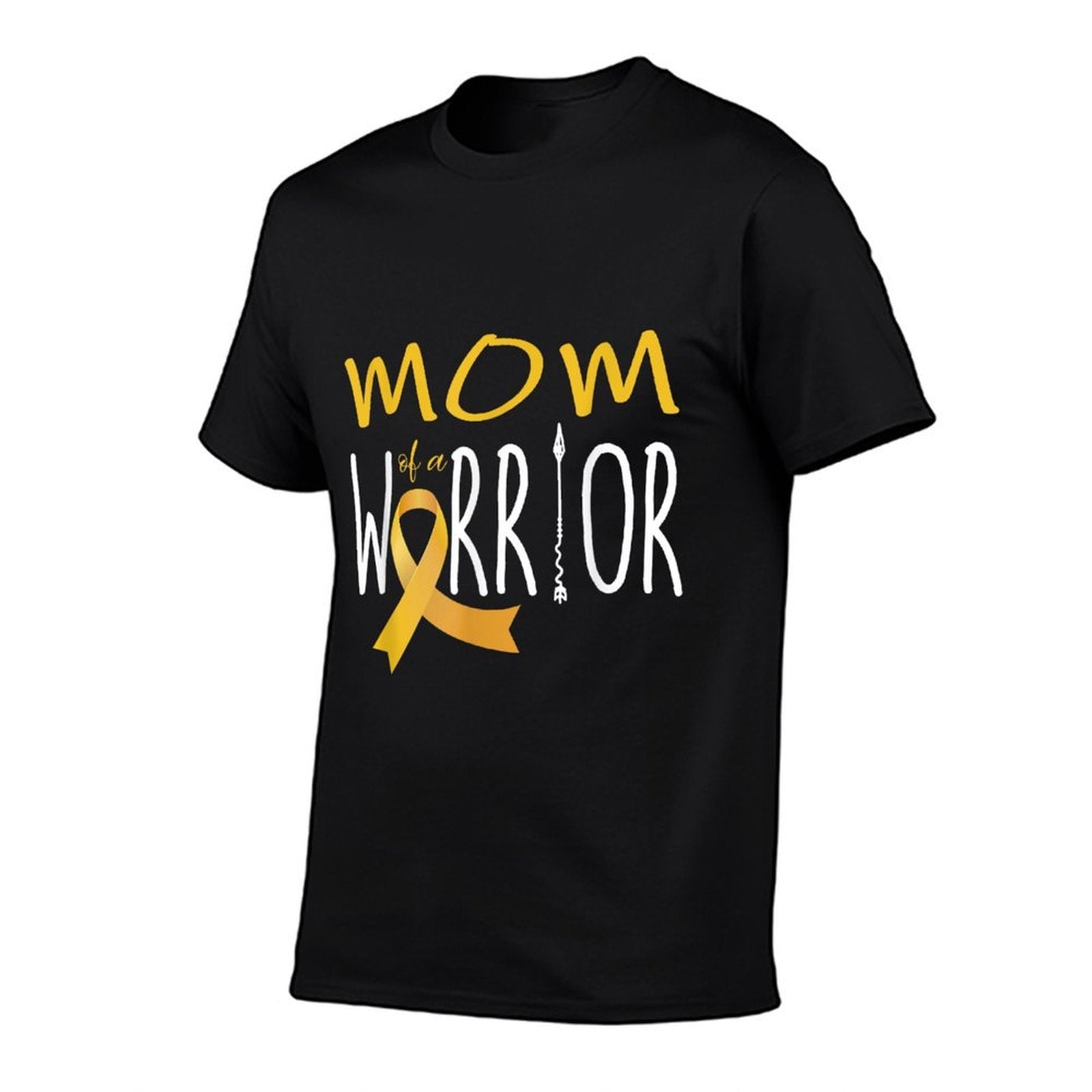 Childhood Cancer Awareness Mom of A Warrior  Cotton T-Shirt