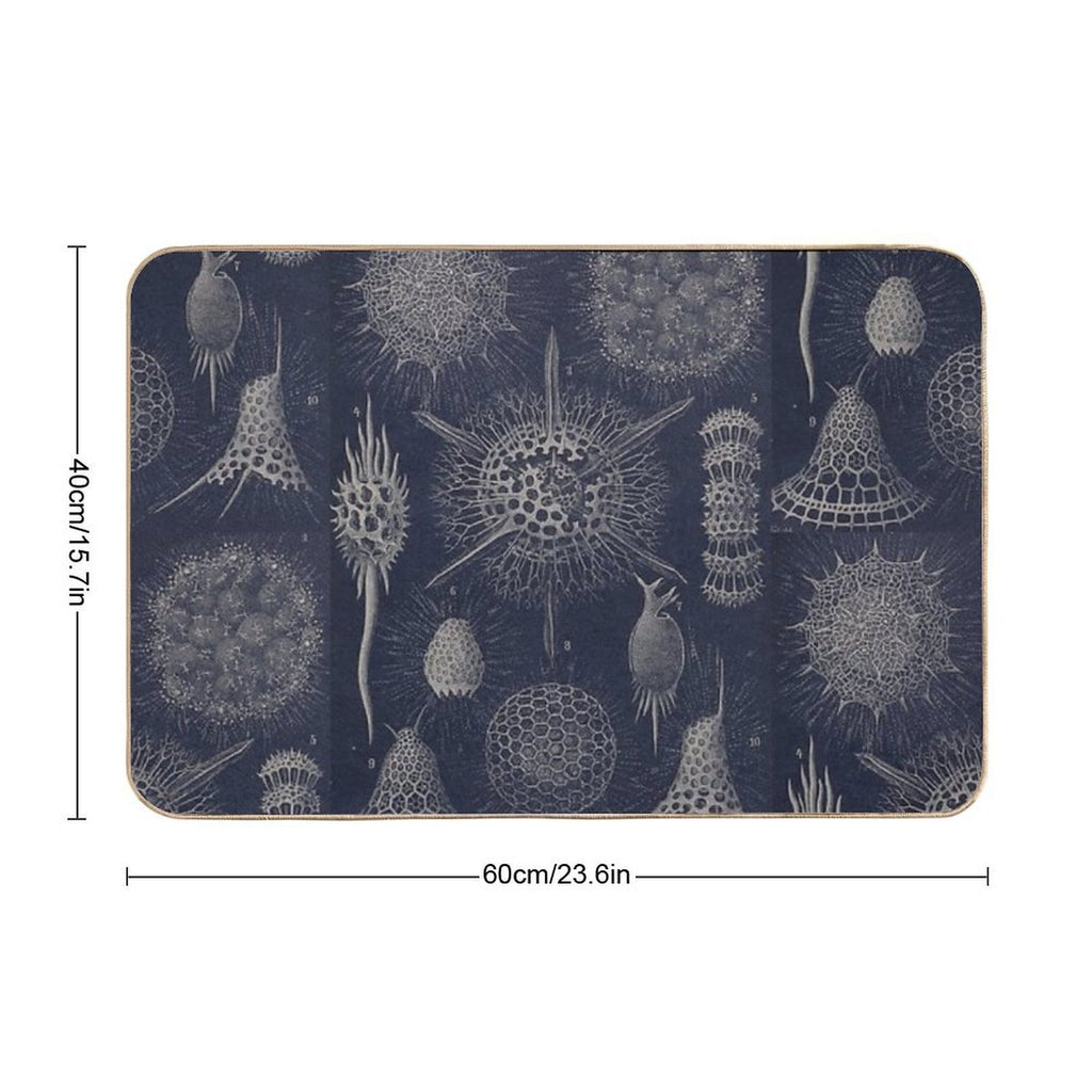 Vintage Radiolaria Fossils  Repositionable Bath Mat