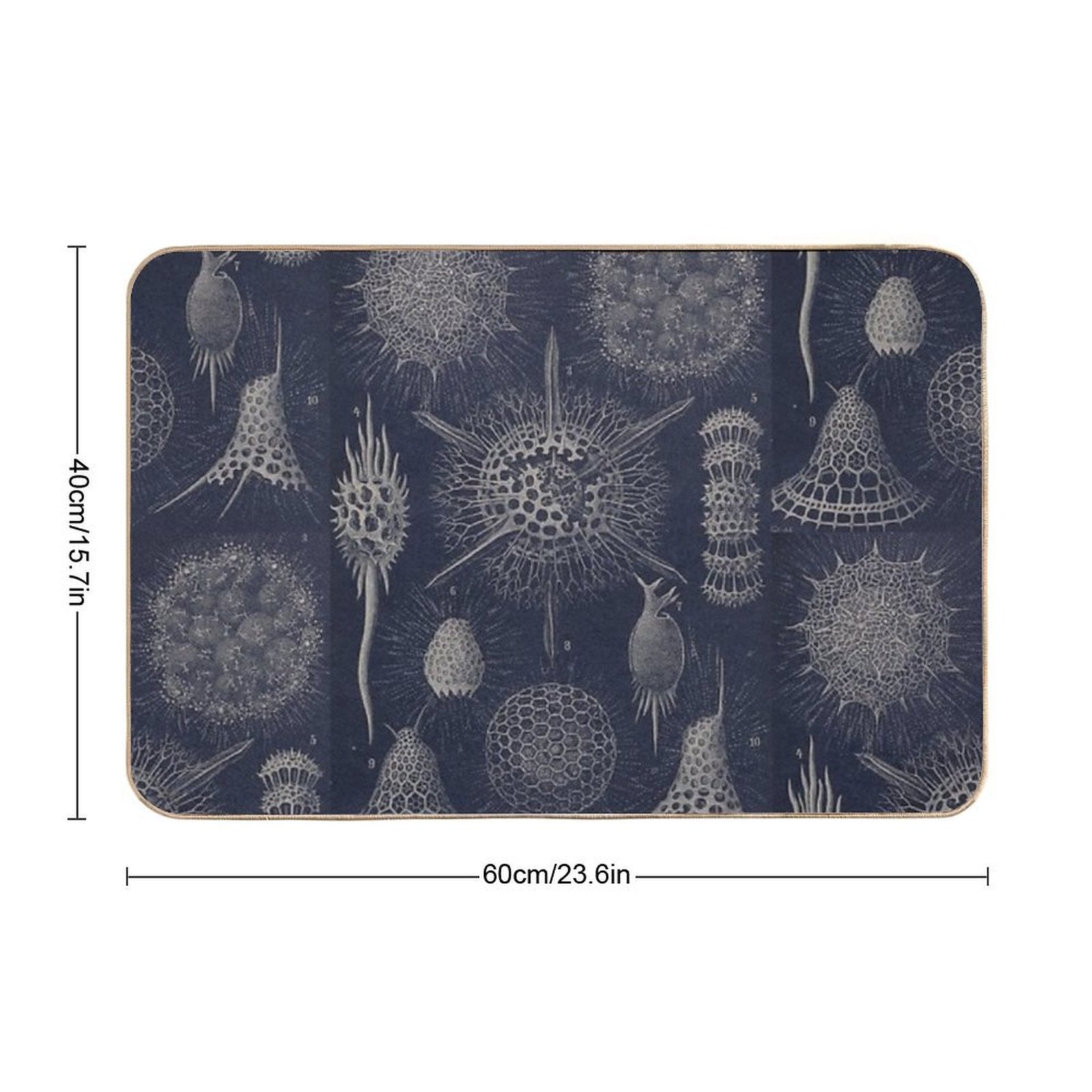 Vintage Radiolaria Fossils  Repositionable Bath Mat