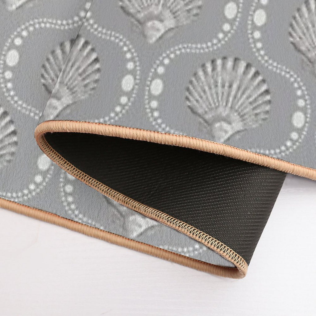 Scallops And Spots Neutral Mocha And Sepia Brown  Versatile Bath Mat