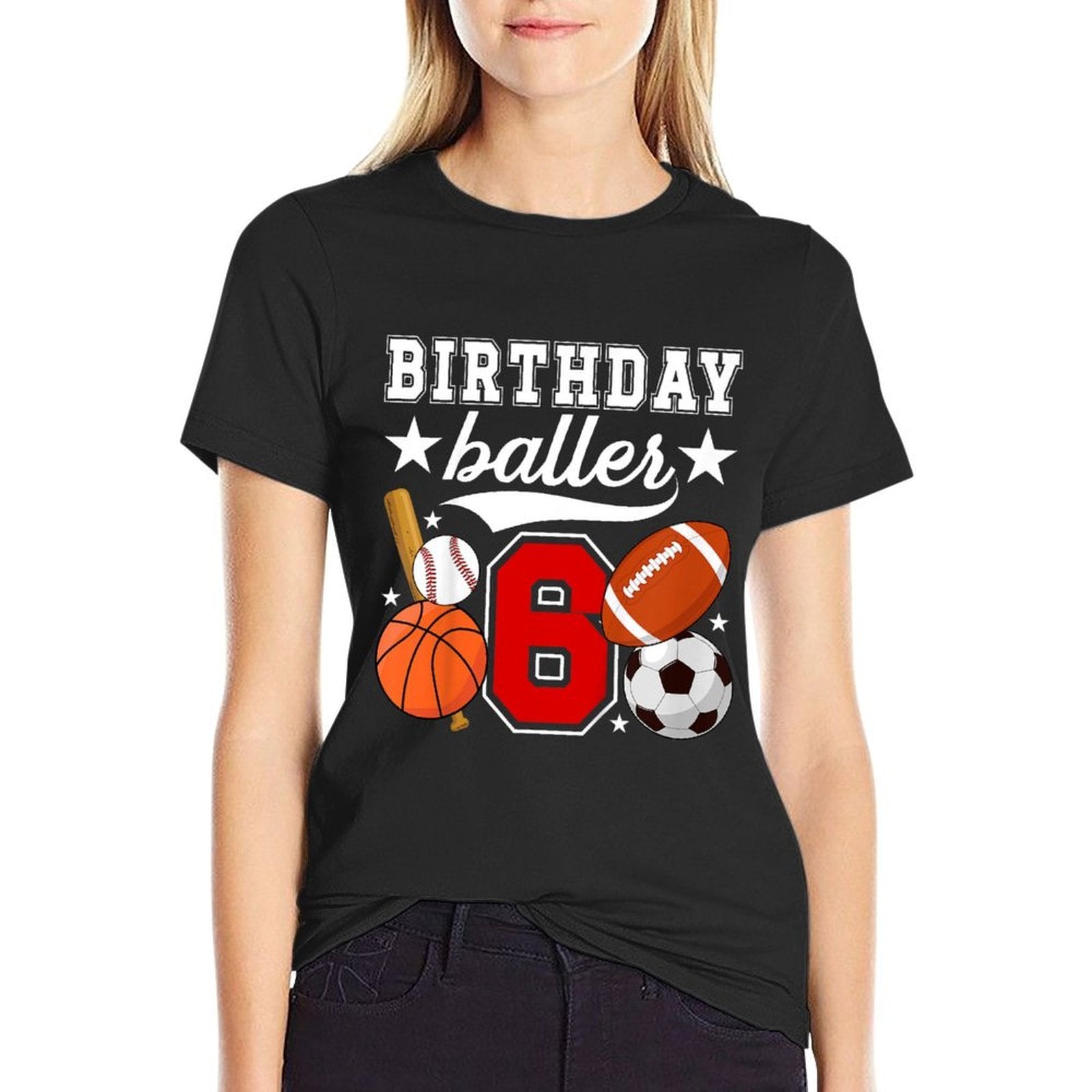 Kids 6th Birthday Sports Birthday Party Six Year Old Boy  Moisture-wicking T-Shirt