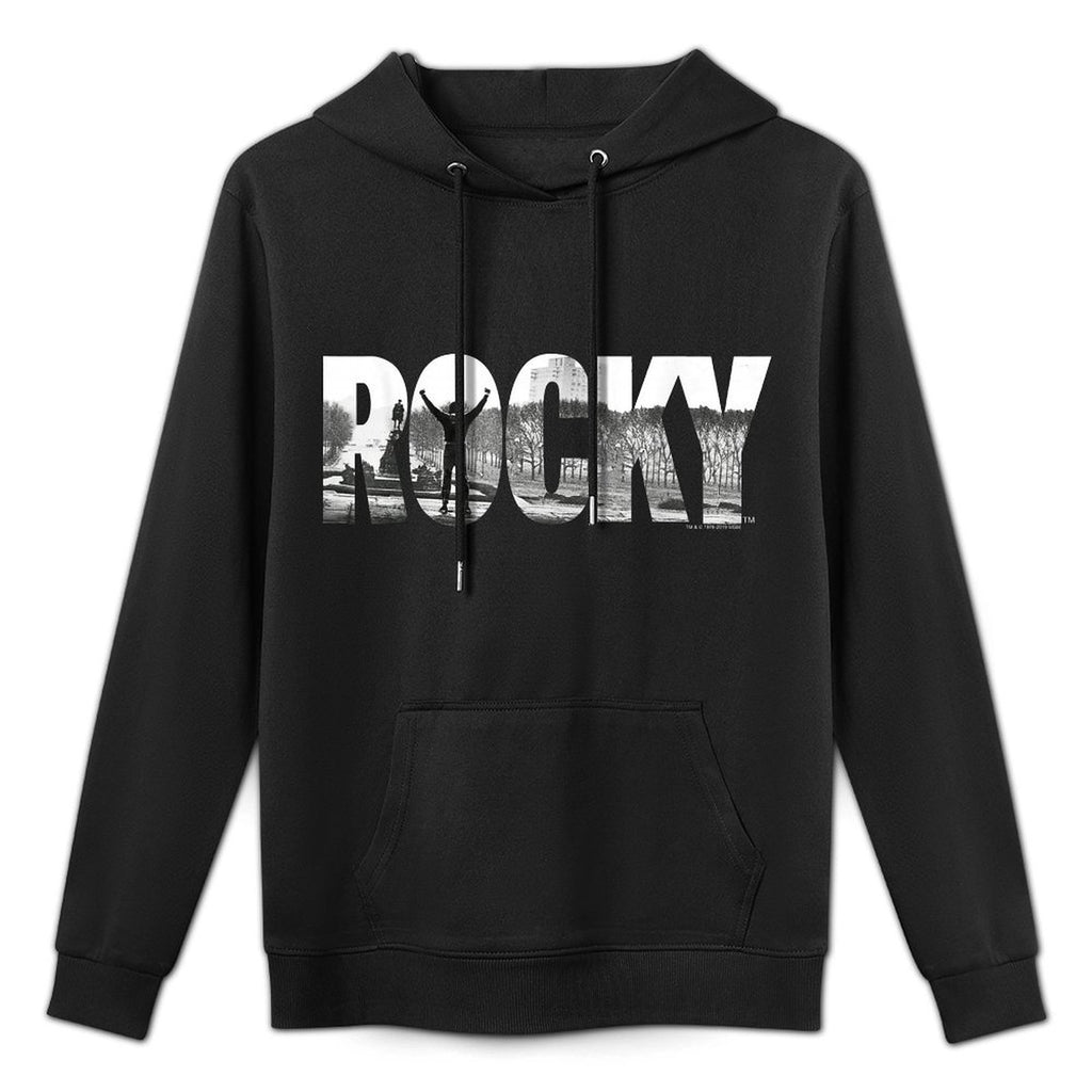 Rocky Black Classic Fit, Cotton Crew Neck, Adult Graphic Machine Washable Hoodie