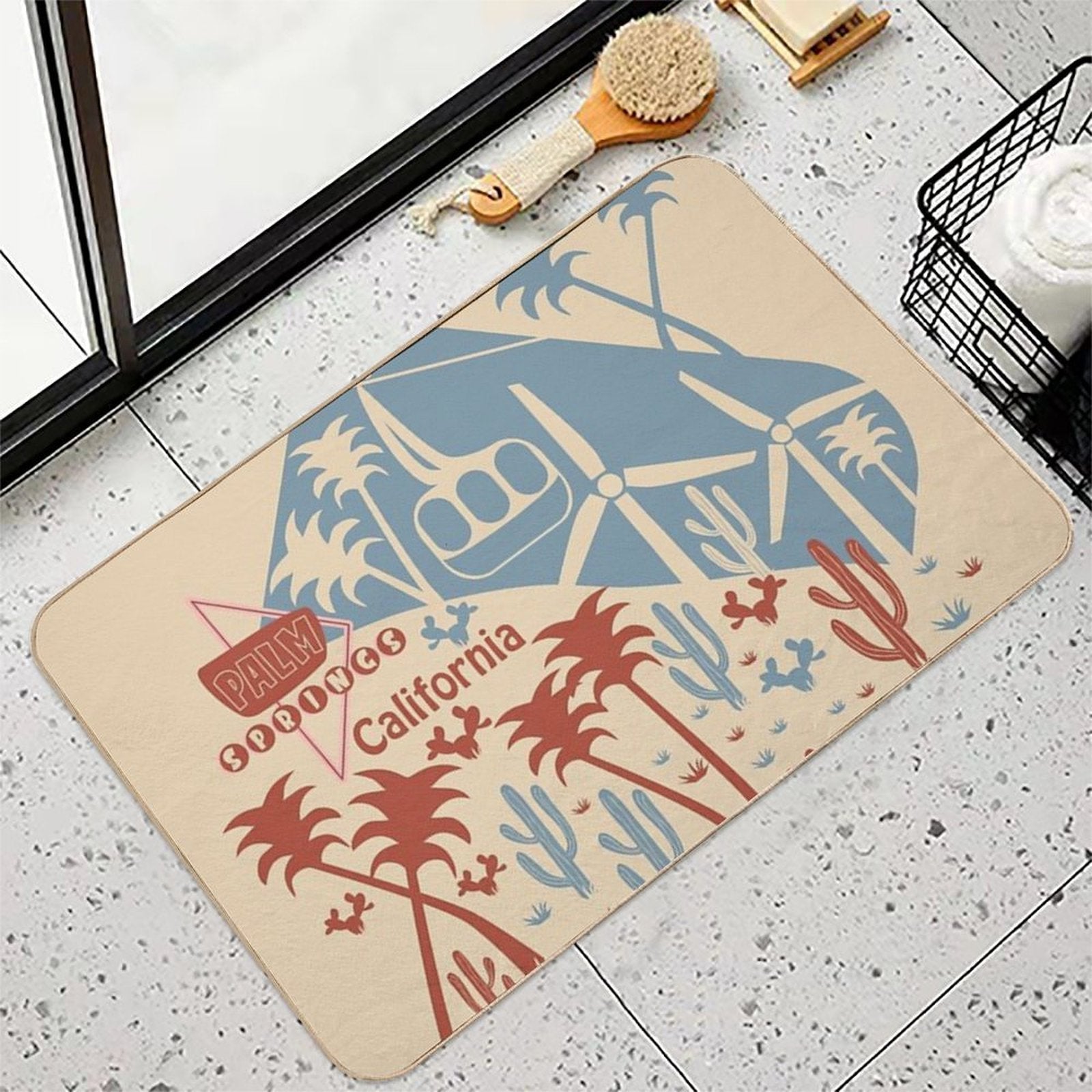 Mid Century Palm Springs California  Stain-Proof Bath Mat