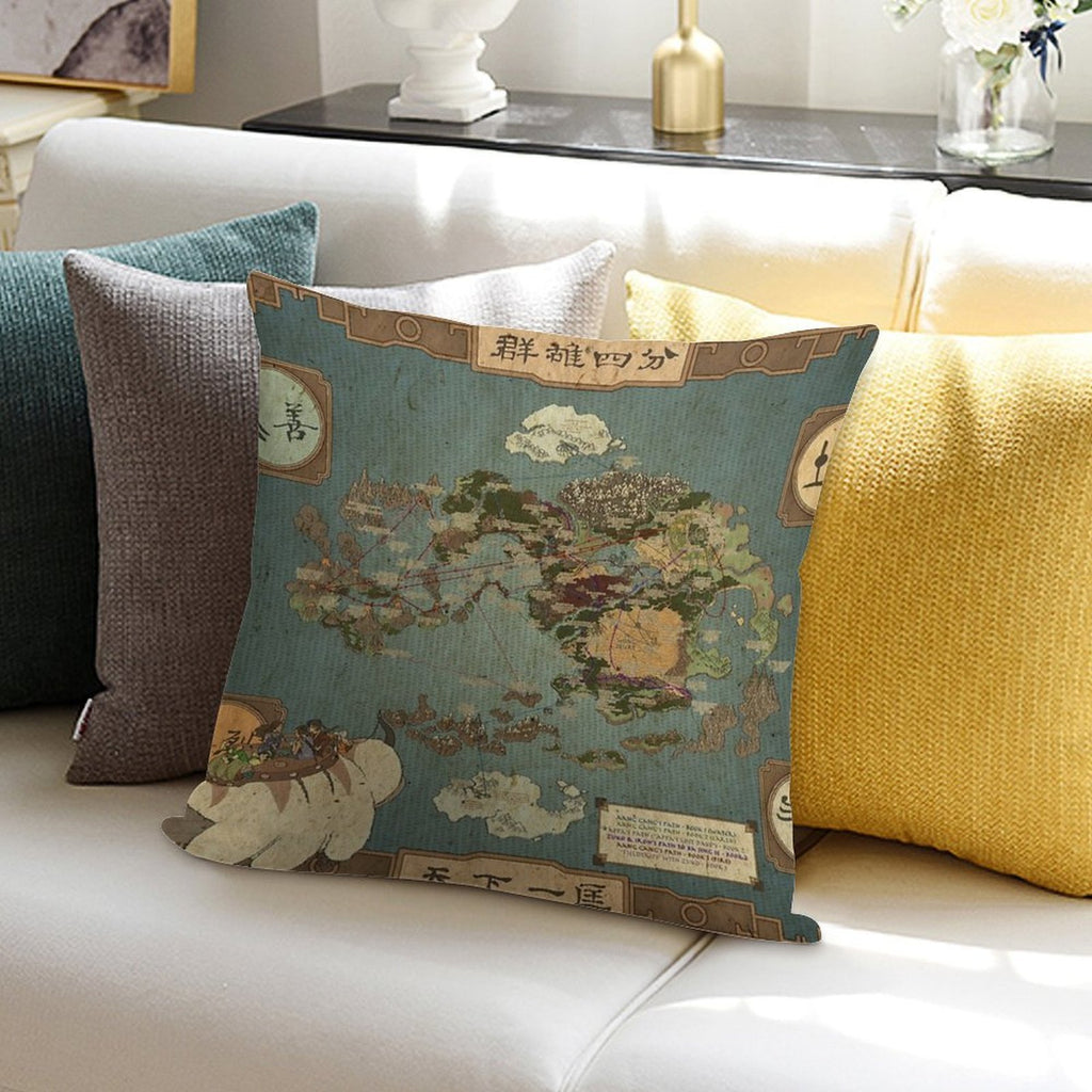 Avatar The Last Airbender Map Soft Durable Construction Throw Pillow