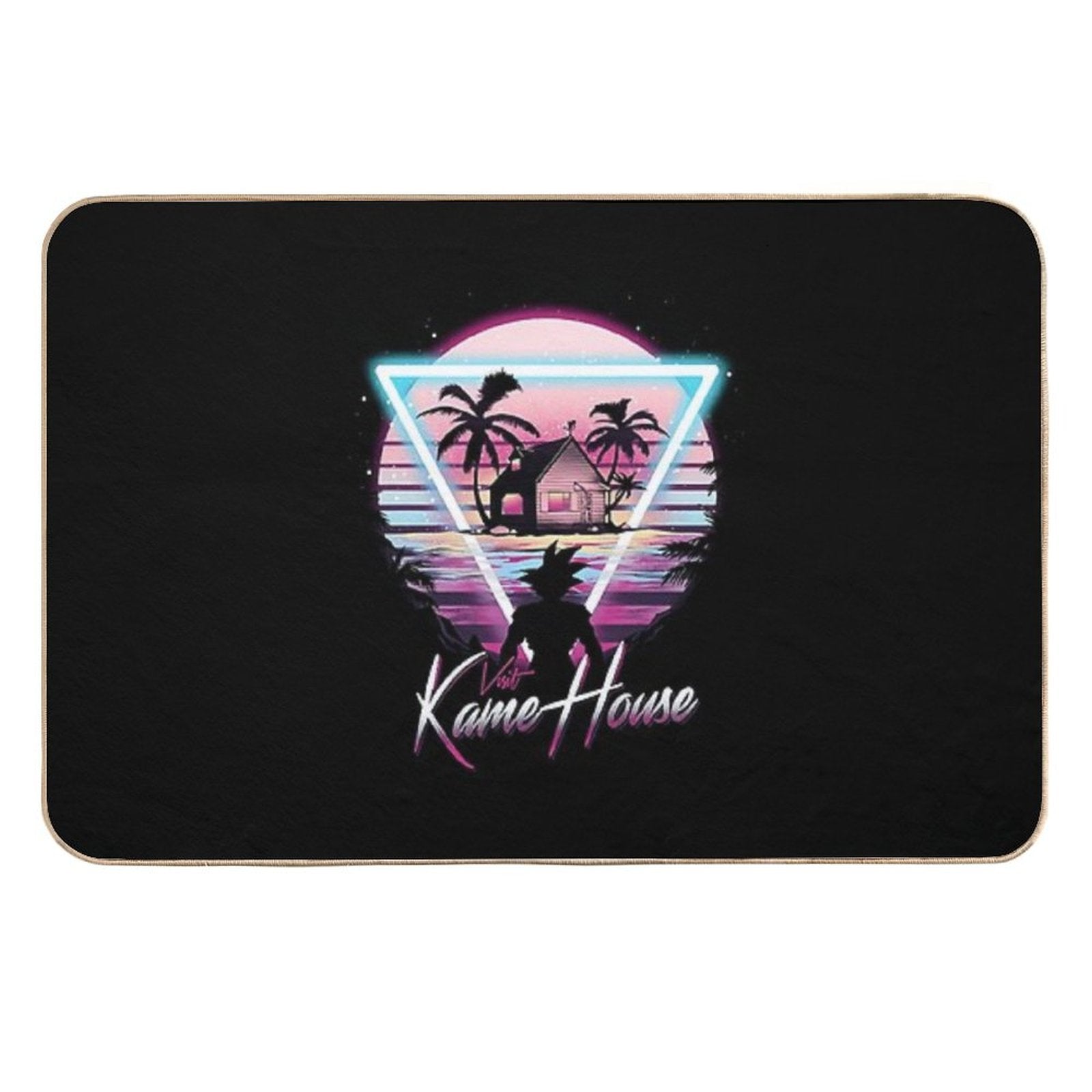 Turtle House Retro T-Shirt  Easy To Clean Bath Mat