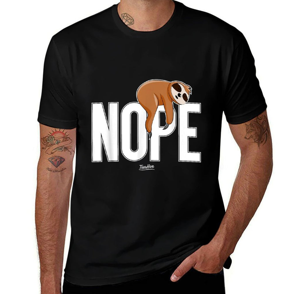 Men Nope Sloth  Stretchy T-Shirt