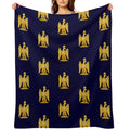 Napoleonic Imperial Eagle Blue Plush Throw Blanket