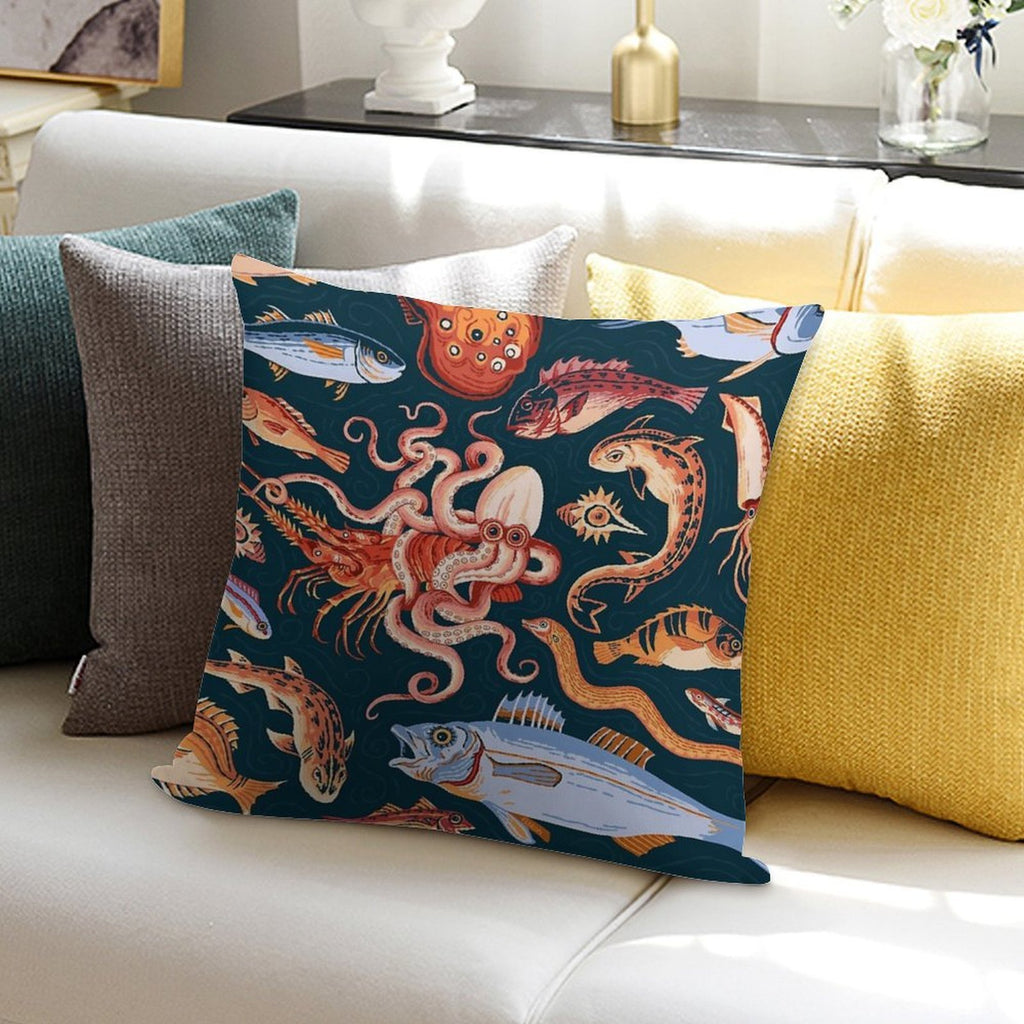 Pompeii Marine Mosaic Soft Luxury Feel Throw Pillow