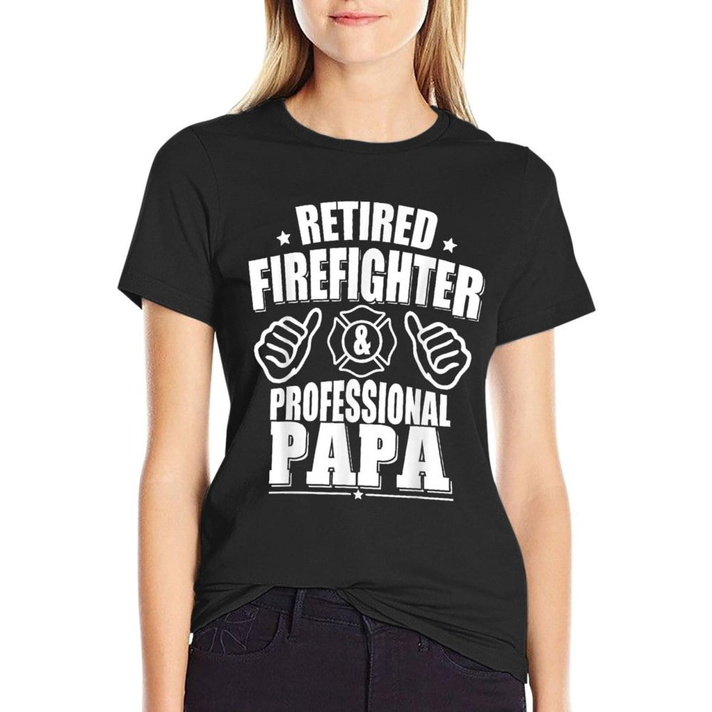 Retired Firefighter & Papa Retirement Gift  Breathable T-Shirt