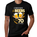 Cheers And Beers To My 70 Years 70th Birthday  Ribbed Collar T-Shirt