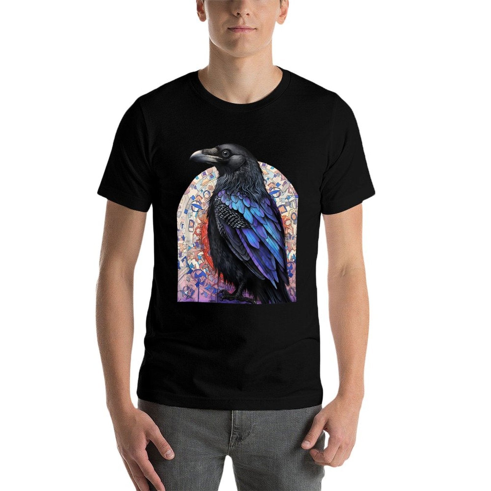 Crow And Raven Bird Lovers Mandala Style Design For Birders  Moisture-wicking T-Shirt