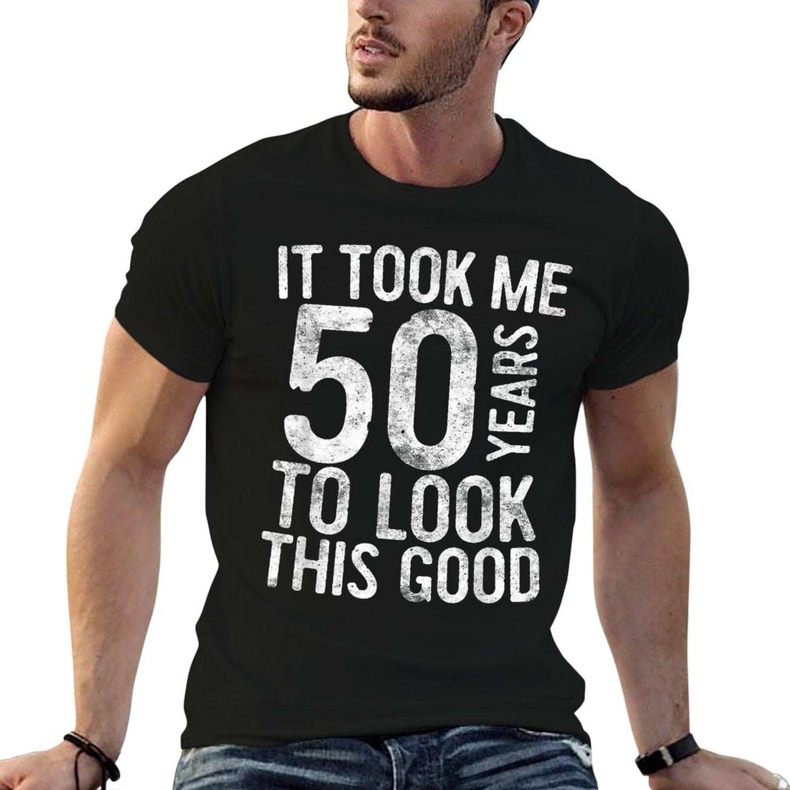 It Took Me 50 Years To Look This Good 50th Birthday  Rolled Sleeves T-Shirt