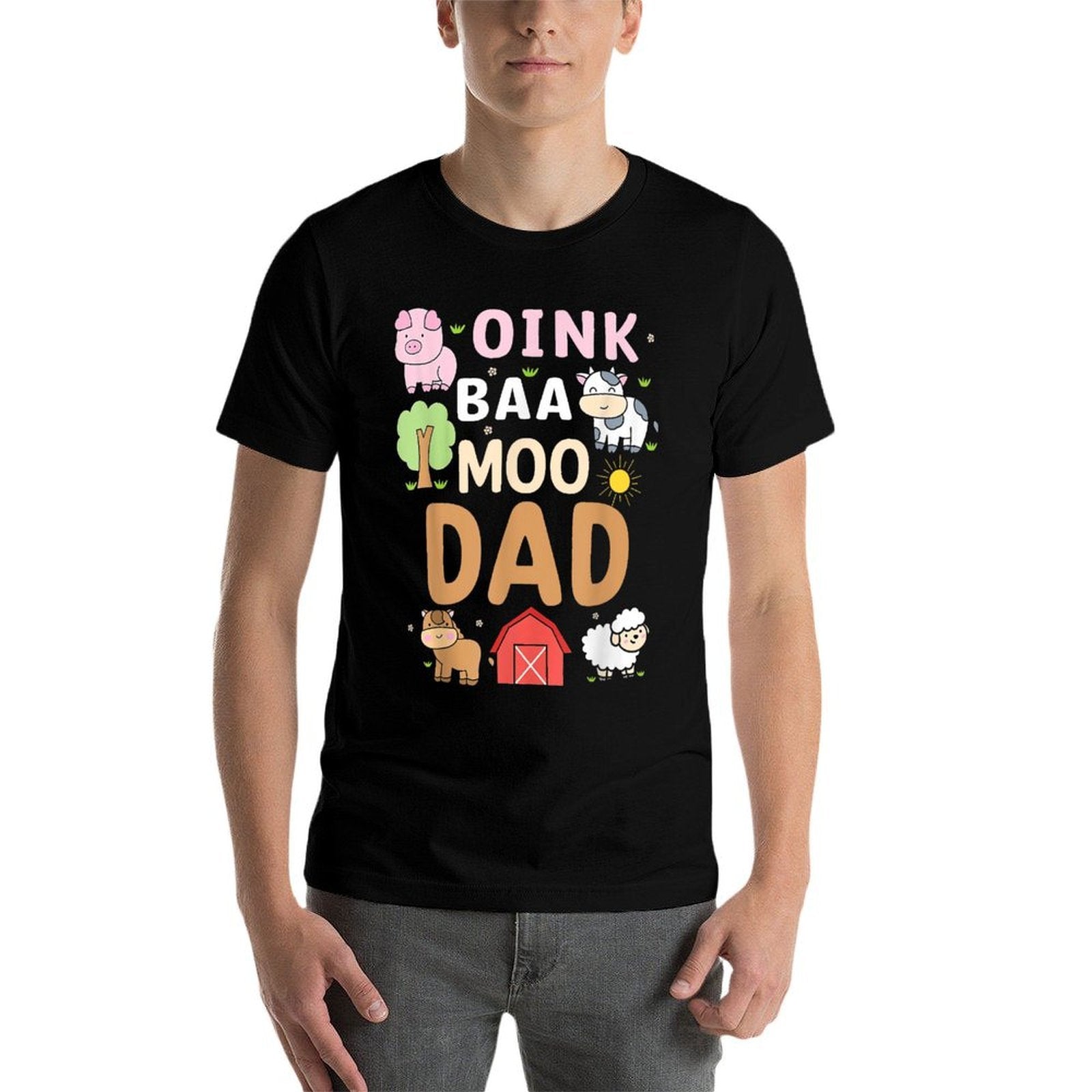 Oink Baa Moo Dad Barnyard Farm 2nd Birthday Boy Girl  Odor-resistant T-Shirt