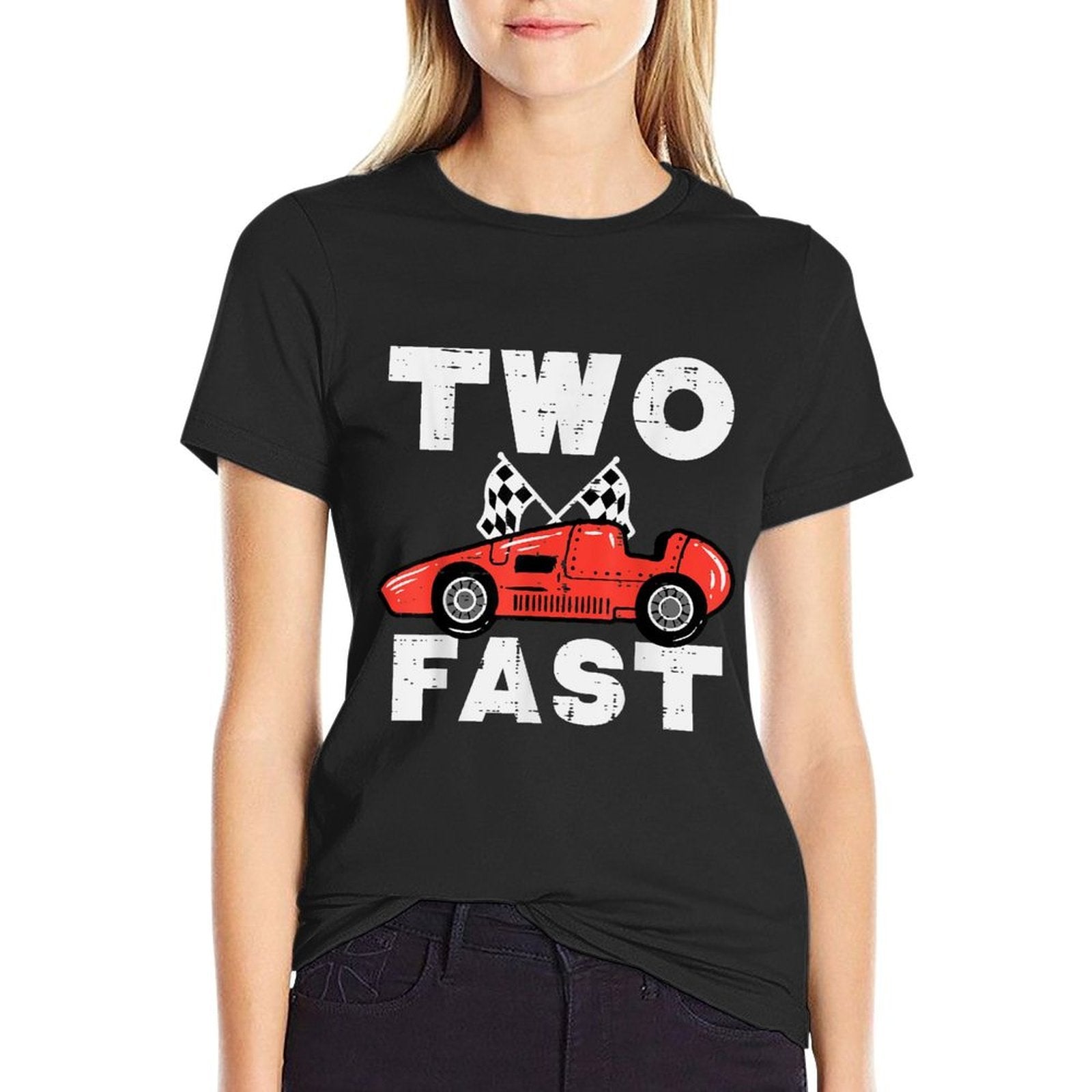 2nd Birthday Race Car Two Fast 2 Year Old Bday Boys Kids  Durable T-Shirt