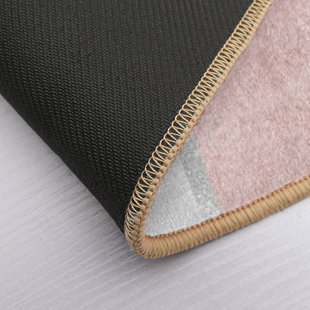 Pink, Silver And Black Geometric Design  Absorbent Bath Mat